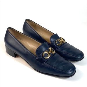 Salvatore Ferragamo Leather Blue Loafers